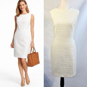 NWT Nora Gardner Helen Bouclé Sheath Dress Ivory Textured Career Dress Sz 10💛